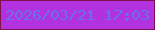 文字の大きさ：4、枠の色：83104f、背景の色：b132de、文字の色：6871e7 無料ブログパーツのブログ時計