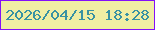 文字の大きさ：3、枠の色：8310f9、背景の色：f0eea4、文字の色：3892a3 無料ブログパーツのブログ時計