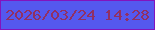 文字の大きさ：1、枠の色：8313bd、背景の色：5558ee、文字の色：913063 無料ブログパーツのブログ時計