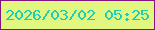 文字の大きさ：3、枠の色：831480、背景の色：e2f780、文字の色：1cceb6 無料ブログパーツのブログ時計
