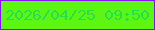 文字の大きさ：5、枠の色：8314ee、背景の色：5df612、文字の色：24df56 無料ブログパーツのブログ時計