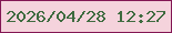 文字の大きさ：4、枠の色：831754、背景の色：f5d3dc、文字の色：3e6b3f 無料ブログパーツのブログ時計