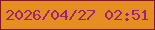 文字の大きさ：1、枠の色：83181d、背景の色：e78e23、文字の色：992574 無料ブログパーツのブログ時計
