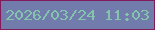 文字の大きさ：1、枠の色：831a5a、背景の色：727cac、文字の色：84c4ac 無料ブログパーツのブログ時計
