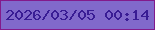 文字の大きさ：2、枠の色：831a8b、背景の色：8169cb、文字の色：391c94 無料ブログパーツのブログ時計