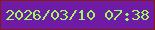 文字の大きさ：4、枠の色：831d13、背景の色：701ba6、文字の色：9af95f 無料ブログパーツのブログ時計