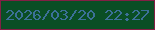 文字の大きさ：2、枠の色：831f45、背景の色：0a4e25、文字の色：3c7098 無料ブログパーツのブログ時計