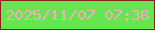 文字の大きさ：3、枠の色：832121、背景の色：67e551、文字の色：faaeb9 無料ブログパーツのブログ時計