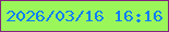 文字の大きさ：5、枠の色：832280、背景の色：9bf65a、文字の色：0c7efd 無料ブログパーツのブログ時計
