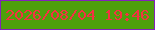 文字の大きさ：4、枠の色：8322bb、背景の色：4ea00c、文字の色：f53142 無料ブログパーツのブログ時計