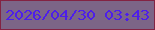 文字の大きさ：4、枠の色：832343、背景の色：7c6587、文字の色：4d1eea 無料ブログパーツのブログ時計