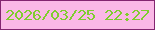 文字の大きさ：1、枠の色：832570、背景の色：fab8e6、文字の色：7fcd2e 無料ブログパーツのブログ時計