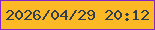 文字の大きさ：3、枠の色：8325cb、背景の色：fdb826、文字の色：2f3e4f 無料ブログパーツのブログ時計