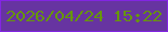 文字の大きさ：3、枠の色：8325e3、背景の色：6734a1、文字の色：67960a 無料ブログパーツのブログ時計