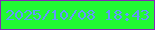 文字の大きさ：2、枠の色：8329b6、背景の色：21fa33、文字の色：6298fd 無料ブログパーツのブログ時計