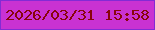文字の大きさ：4、枠の色：832bd4、背景の色：c932d2、文字の色：88040c 無料ブログパーツのブログ時計