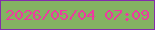文字の大きさ：4、枠の色：832cac、背景の色：84b262、文字の色：ed3aa0 無料ブログパーツのブログ時計