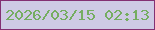 文字の大きさ：2、枠の色：833073、背景の色：cecae5、文字の色：75ad61 無料ブログパーツのブログ時計