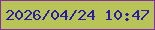 文字の大きさ：3、枠の色：8330a6、背景の色：b8c457、文字の色：2b1ca8 無料ブログパーツのブログ時計