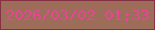 文字の大きさ：3、枠の色：833143、背景の色：9d6d59、文字の色：e74697 無料ブログパーツのブログ時計