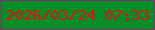 文字の大きさ：4、枠の色：833177、背景の色：048e27、文字の色：f30a0f 無料ブログパーツのブログ時計