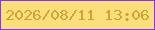 文字の大きさ：2、枠の色：8333ff、背景の色：fadf7c、文字の色：d2a332 無料ブログパーツのブログ時計