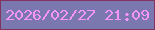 文字の大きさ：4、枠の色：83345e、背景の色：7b78af、文字の色：f995f9 無料ブログパーツのブログ時計