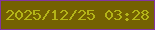 文字の大きさ：5、枠の色：8334a1、背景の色：746101、文字の色：b4b418 無料ブログパーツのブログ時計