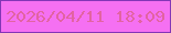 文字の大きさ：2、枠の色：8336b6、背景の色：f570f2、文字の色：e263a2 無料ブログパーツのブログ時計