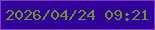 文字の大きさ：4、枠の色：8339c7、背景の色：300098、文字の色：739235 無料ブログパーツのブログ時計
