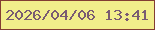 文字の大きさ：1、枠の色：833d33、背景の色：f2ee8b、文字の色：795b72 無料ブログパーツのブログ時計