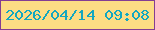 文字の大きさ：4、枠の色：833d93、背景の色：fcdc84、文字の色：12a7c0 無料ブログパーツのブログ時計