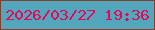 文字の大きさ：5、枠の色：83402d、背景の色：54a6bd、文字の色：e7055b 無料ブログパーツのブログ時計