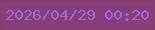 文字の大きさ：4、枠の色：83405a、背景の色：883e7c、文字の色：a269cd 無料ブログパーツのブログ時計