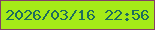文字の大きさ：1、枠の色：834067、背景の色：a5eb18、文字の色：1e6d5d 無料ブログパーツのブログ時計