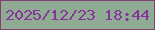 文字の大きさ：4、枠の色：83406f、背景の色：8fab93、文字の色：86339c 無料ブログパーツのブログ時計