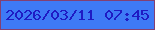 文字の大きさ：4、枠の色：834072、背景の色：3e7af6、文字の色：1f1bc4 無料ブログパーツのブログ時計