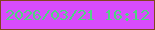 文字の大きさ：4、枠の色：83441f、背景の色：d84cfb、文字の色：4fd481 無料ブログパーツのブログ時計