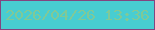 文字の大きさ：2、枠の色：834580、背景の色：48cdd1、文字の色：80c997 無料ブログパーツのブログ時計