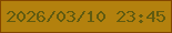 文字の大きさ：5、枠の色：834600、背景の色：b3810e、文字の色：615b10 無料ブログパーツのブログ時計