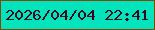 文字の大きさ：2、枠の色：834605、背景の色：02e5bc、文字の色：2e0b20 無料ブログパーツのブログ時計