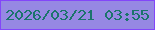 文字の大きさ：5、枠の色：8346f9、背景の色：9688e3、文字の色：1b746b 無料ブログパーツのブログ時計