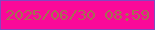 文字の大きさ：2、枠の色：8347bf、背景の色：fa0999、文字の色：a47151 無料ブログパーツのブログ時計