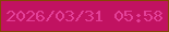 文字の大きさ：3、枠の色：834803、背景の色：c11261、文字の色：e34098 無料ブログパーツのブログ時計