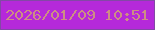文字の大きさ：5、枠の色：8348a6、背景の色：b529da、文字の色：cd8e83 無料ブログパーツのブログ時計