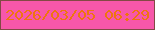 文字の大きさ：4、枠の色：834945、背景の色：f757aa、文字の色：ef750f 無料ブログパーツのブログ時計