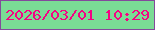 文字の大きさ：1、枠の色：834a9b、背景の色：7adc95、文字の色：f50283 無料ブログパーツのブログ時計
