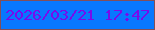 文字の大きさ：5、枠の色：834f59、背景の色：0878fe、文字の色：780beb 無料ブログパーツのブログ時計