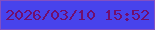 文字の大きさ：1、枠の色：834fc2、背景の色：4843ec、文字の色：710e6e 無料ブログパーツのブログ時計