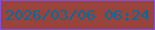 文字の大きさ：4、枠の色：834fdb、背景の色：98433c、文字の色：016ca0 無料ブログパーツのブログ時計
